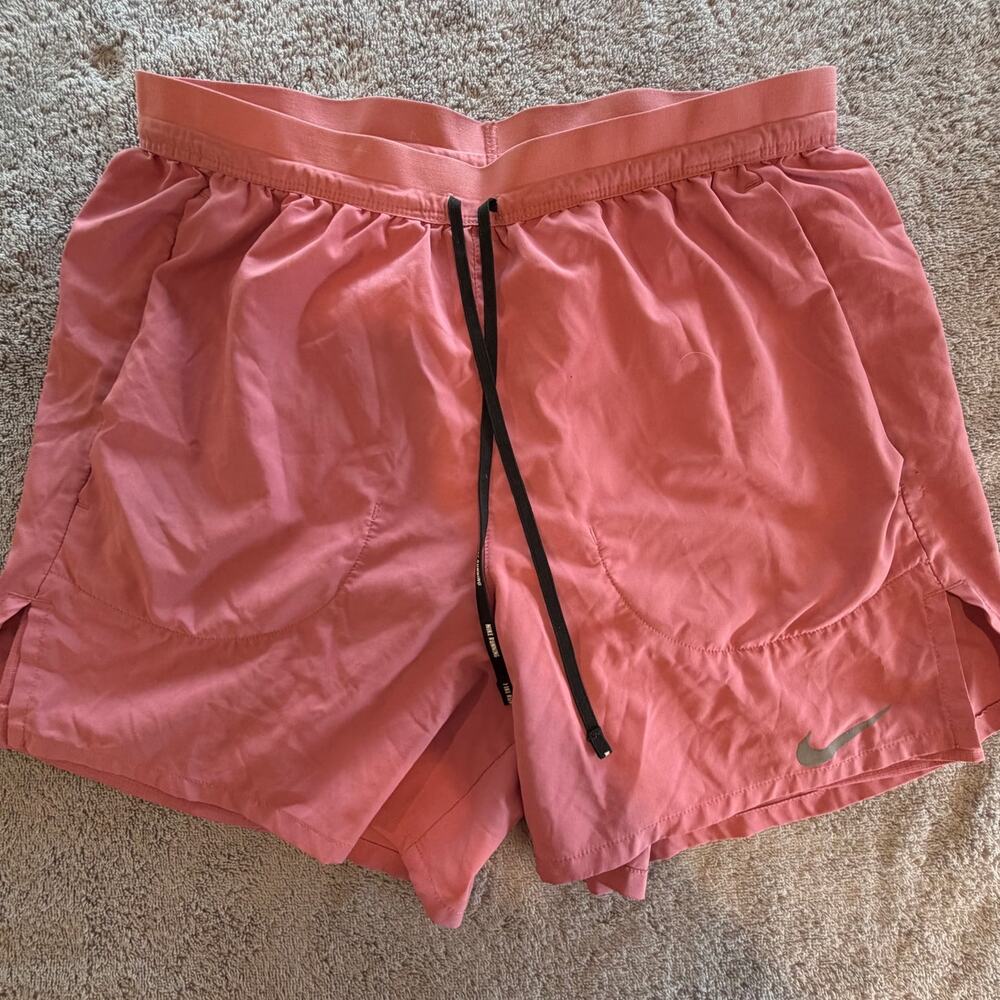 Nike Running Flex Stride Dri-Fit 5" Brief Lined Mens Small Adobe Red/Dark Pink
